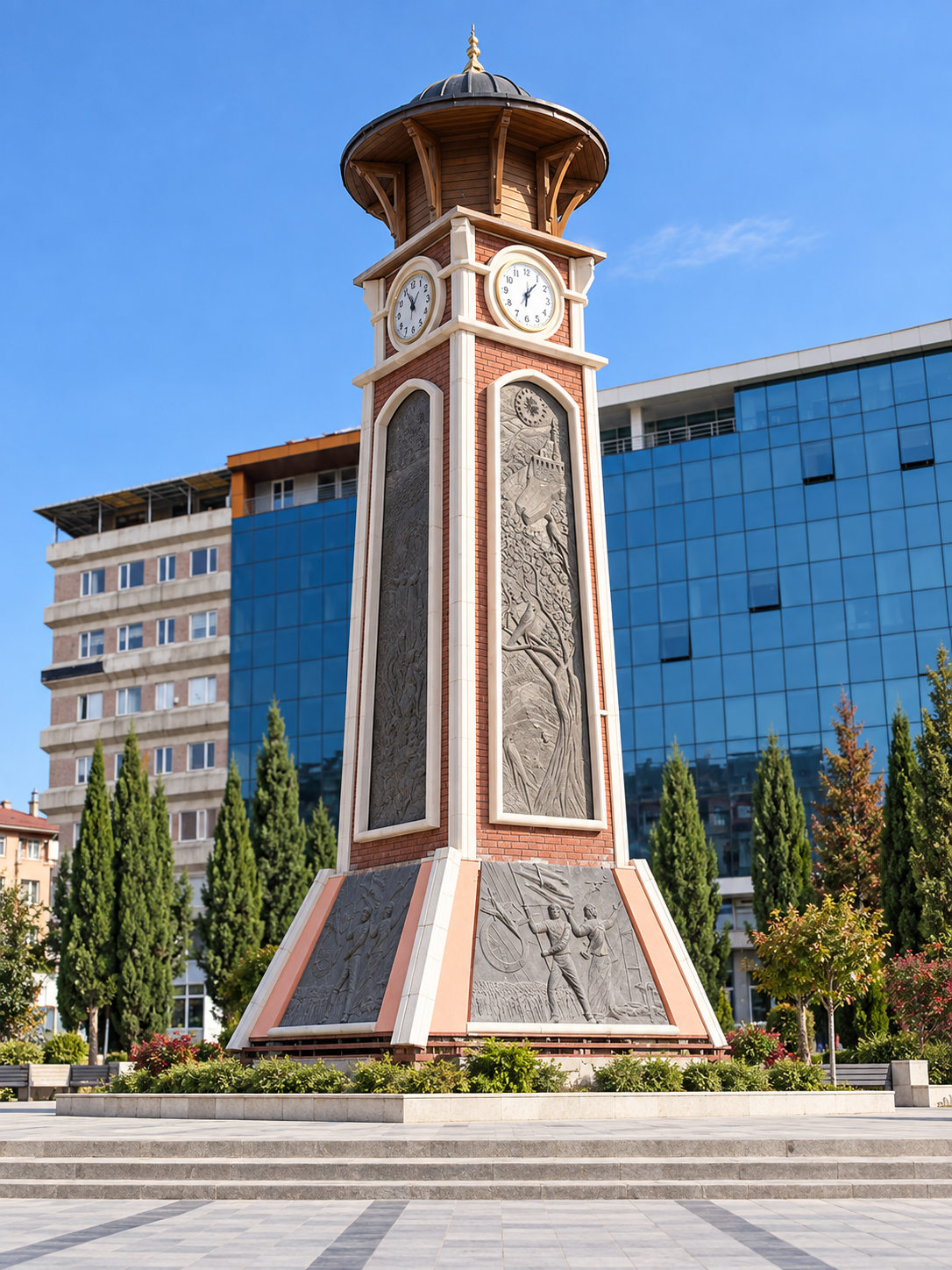 Время в Ризе — новая часовая башня на городской площади